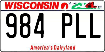 WI license plate 984PLL