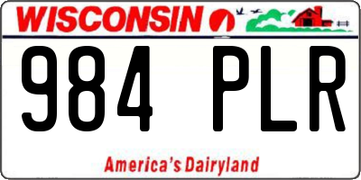 WI license plate 984PLR