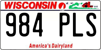 WI license plate 984PLS