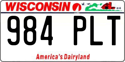 WI license plate 984PLT