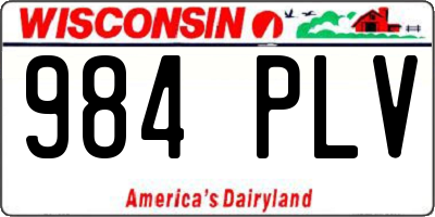 WI license plate 984PLV