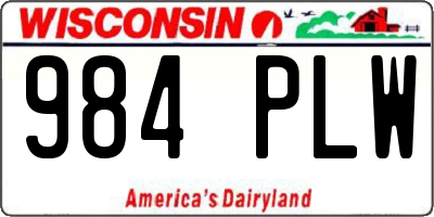 WI license plate 984PLW