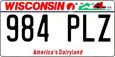 WI license plate 984PLZ