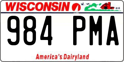 WI license plate 984PMA
