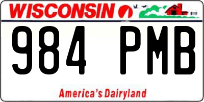 WI license plate 984PMB