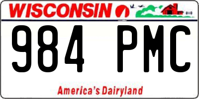 WI license plate 984PMC