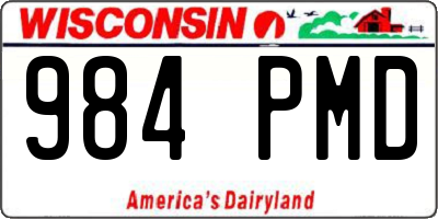 WI license plate 984PMD