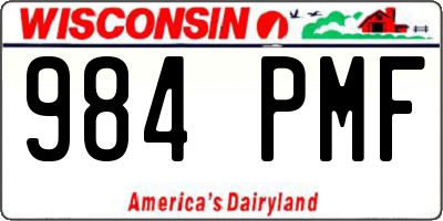 WI license plate 984PMF