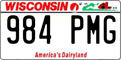 WI license plate 984PMG