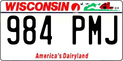 WI license plate 984PMJ