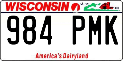 WI license plate 984PMK
