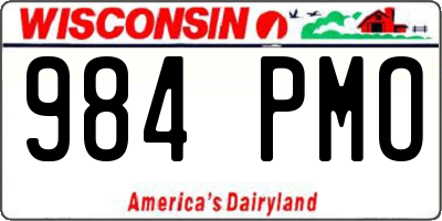 WI license plate 984PMO