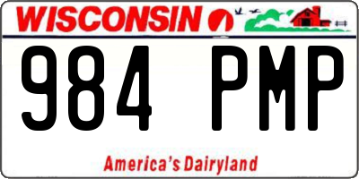 WI license plate 984PMP