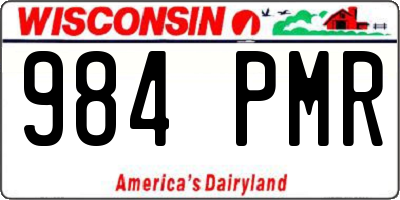 WI license plate 984PMR
