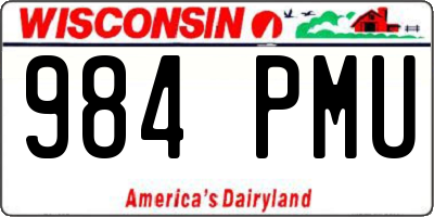 WI license plate 984PMU