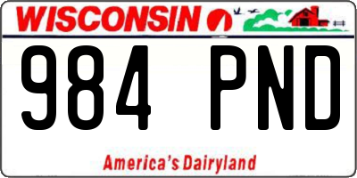 WI license plate 984PND