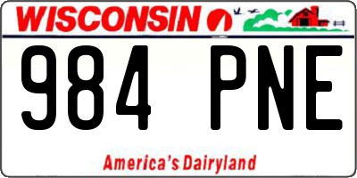 WI license plate 984PNE