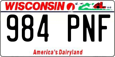 WI license plate 984PNF