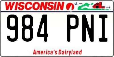 WI license plate 984PNI