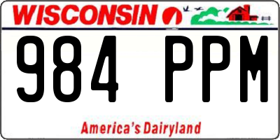 WI license plate 984PPM