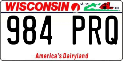 WI license plate 984PRQ