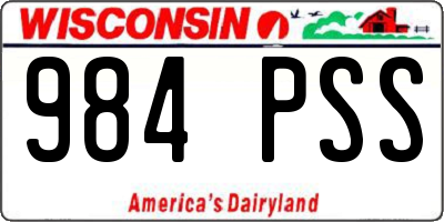 WI license plate 984PSS