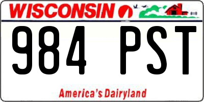 WI license plate 984PST