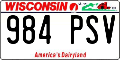 WI license plate 984PSV