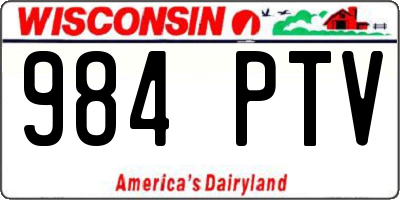 WI license plate 984PTV