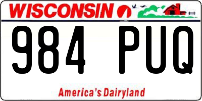 WI license plate 984PUQ