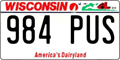 WI license plate 984PUS
