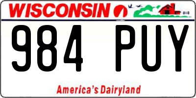 WI license plate 984PUY