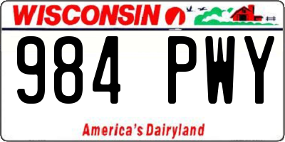 WI license plate 984PWY