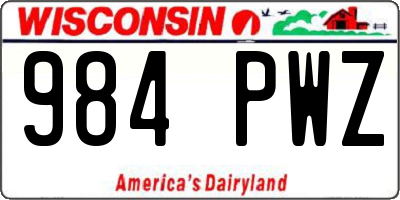 WI license plate 984PWZ