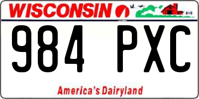 WI license plate 984PXC