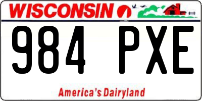 WI license plate 984PXE
