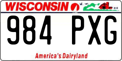 WI license plate 984PXG
