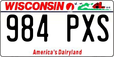 WI license plate 984PXS