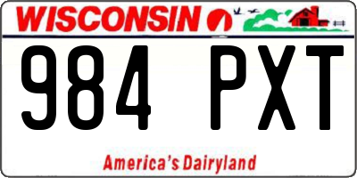 WI license plate 984PXT