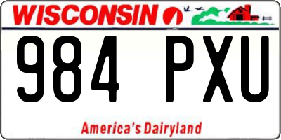 WI license plate 984PXU