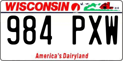 WI license plate 984PXW
