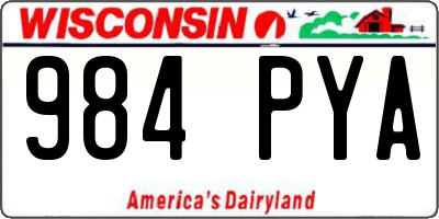 WI license plate 984PYA