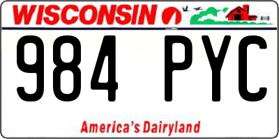 WI license plate 984PYC