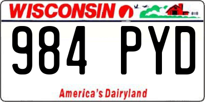 WI license plate 984PYD