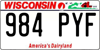 WI license plate 984PYF