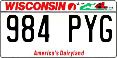 WI license plate 984PYG