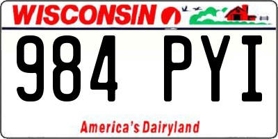 WI license plate 984PYI