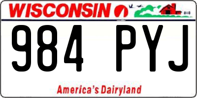 WI license plate 984PYJ