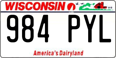 WI license plate 984PYL