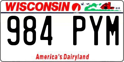 WI license plate 984PYM